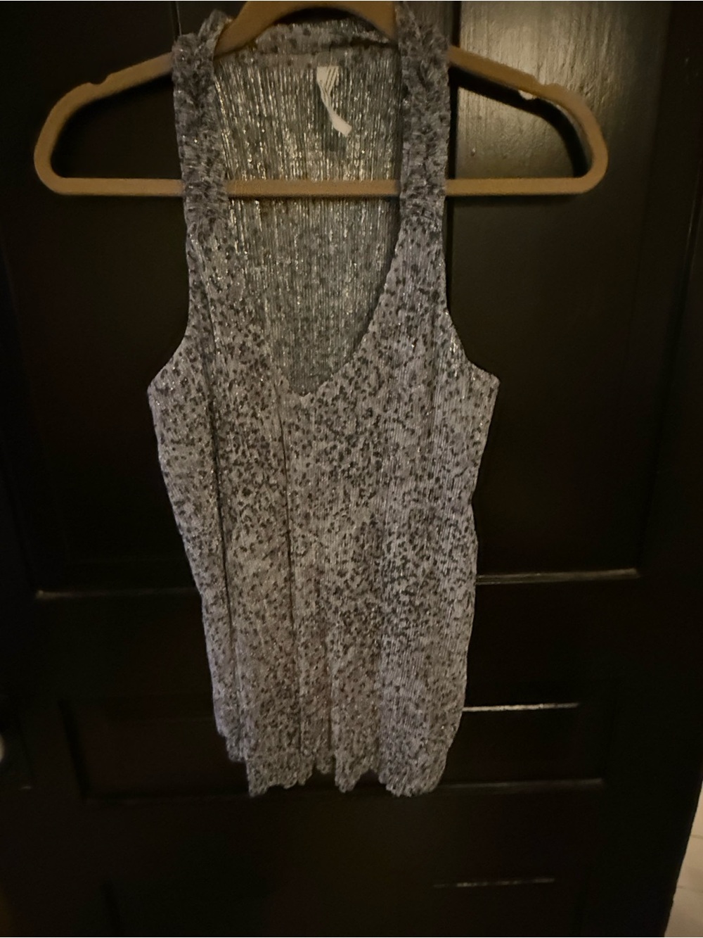 Anthropologie Lavender Gray sparkly Tank